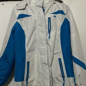 Snozu white  blue snow jacket size medium